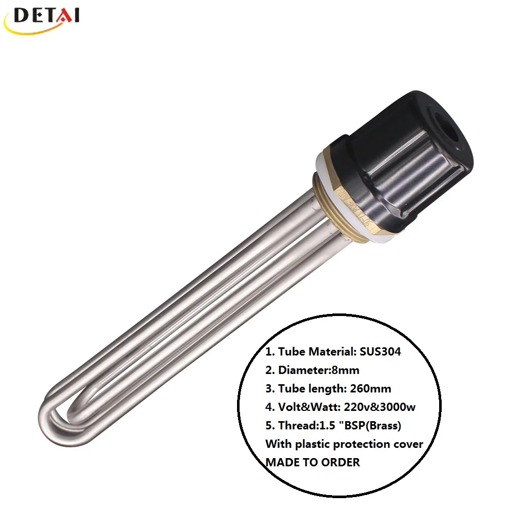 
220v 3000w 1.5 BSP Screw In Electric Tubular Water Immersion Heating element 