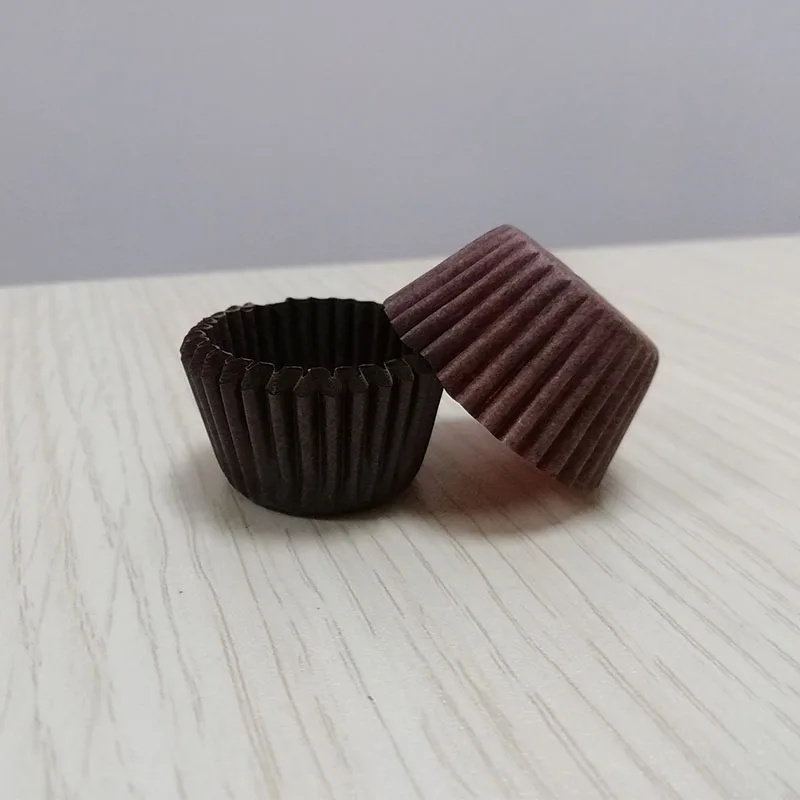 Food grade paper baking muffin cup chocolates brown greaseproof cupcake liner mini