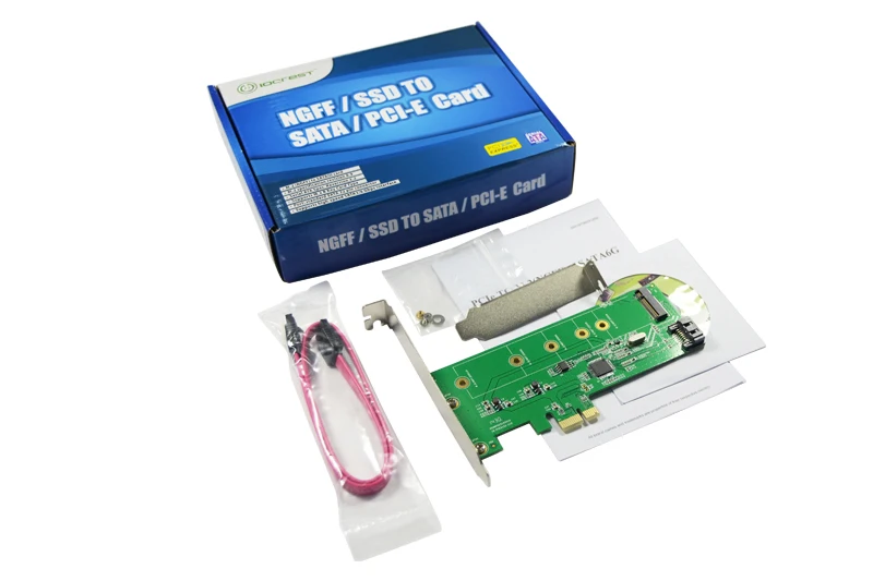 IOCREST PCIe TO M.2(NGFF)+1SATA6G(Hybrid HDD/SSD Hybrid HDD M.2 SATA SDD Controller,Marvell 88se9130 chipset