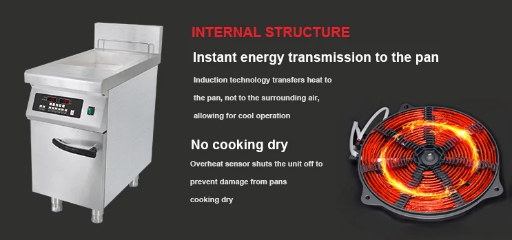 Heat-resisting deep fryer induction stainless steel restaurant equipment