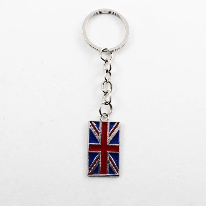 Custom Car shape UK United Kingdom British Flag Metal Keychain  chain keyring London Souvenirs gift