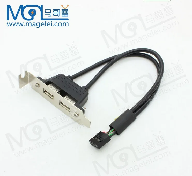High quality 2 Port USB2.0 Front Panel Bracket cable