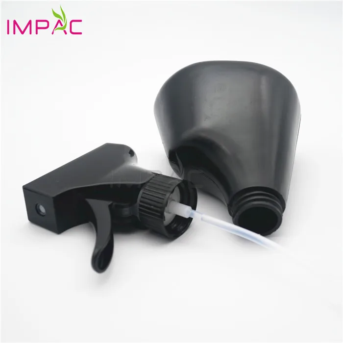 Empty liquid detergent 350ml Automatic black plastic spray bottle