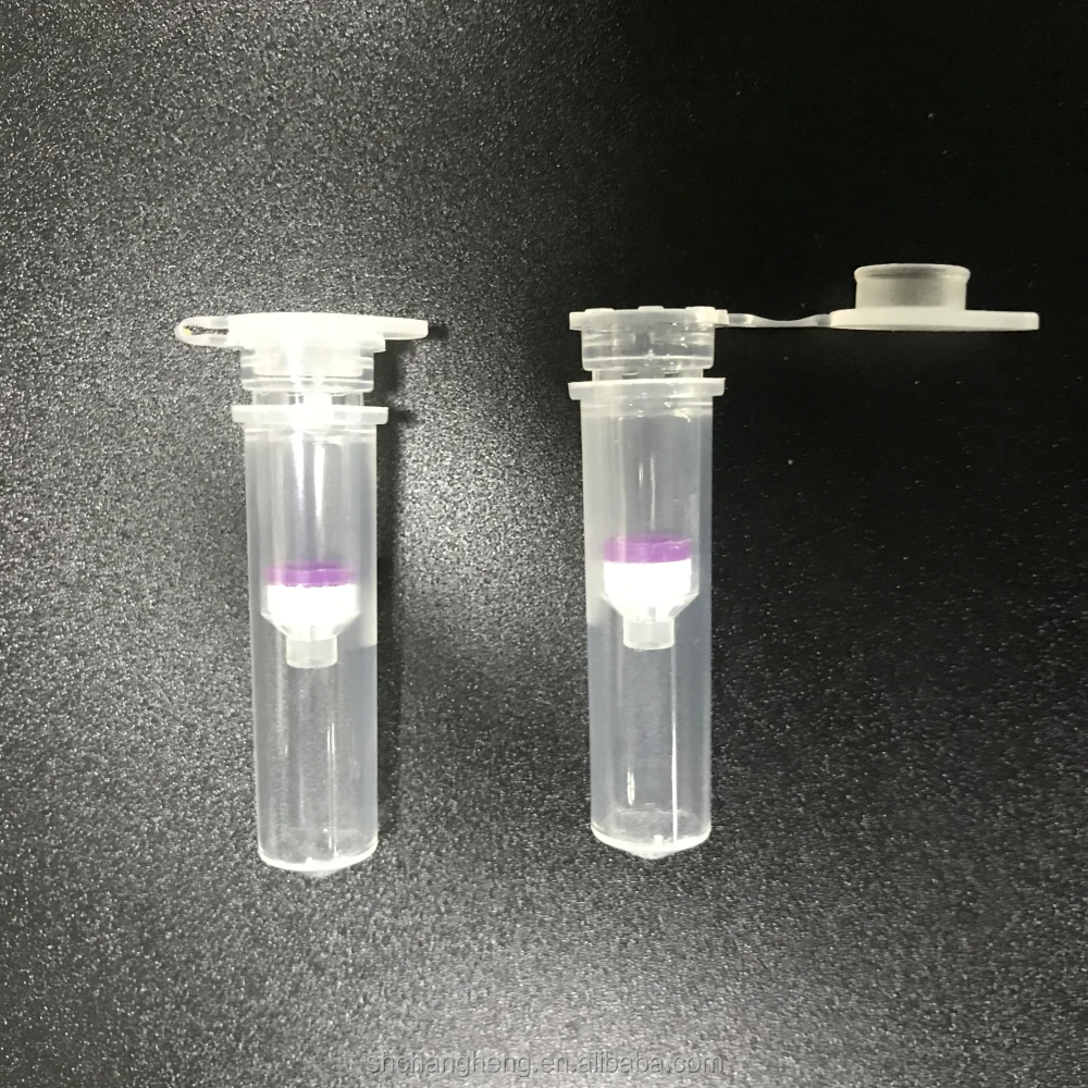 Professional silica membrane 0.8ml spin column with purple O-ring for DNA testing