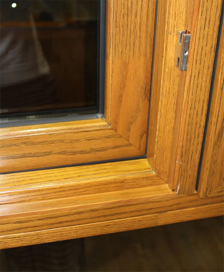 teak wood color aluminum door window design for villa