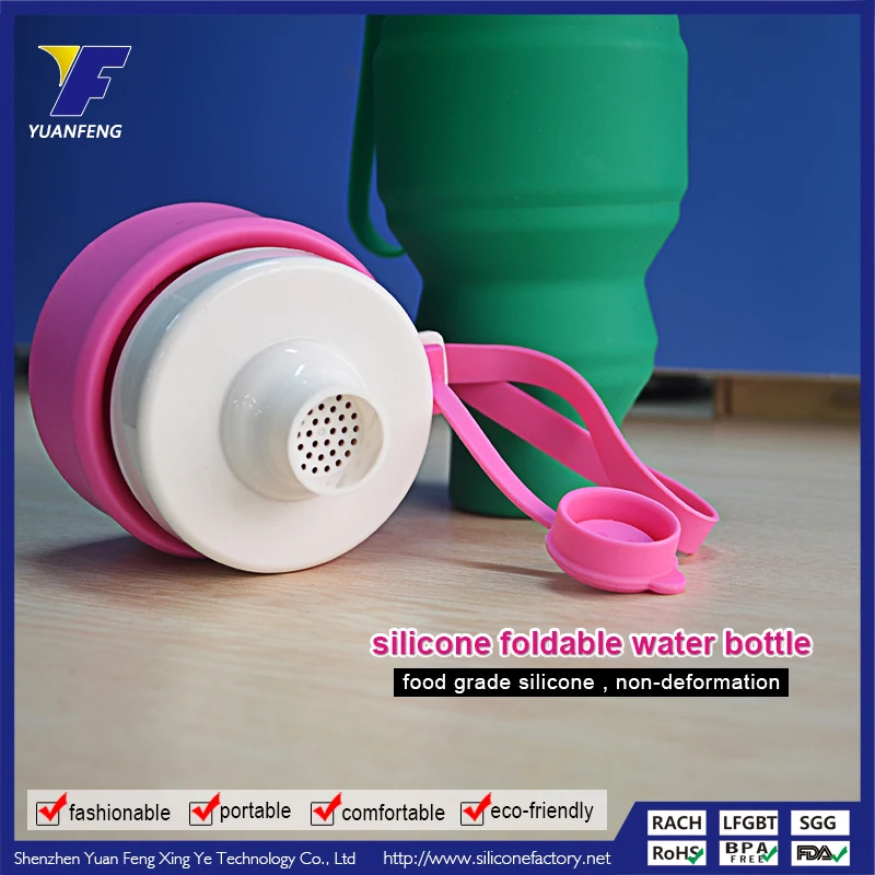 Гибкий жаропрочных силиконовый складной спорт усилитель бутылки воды
