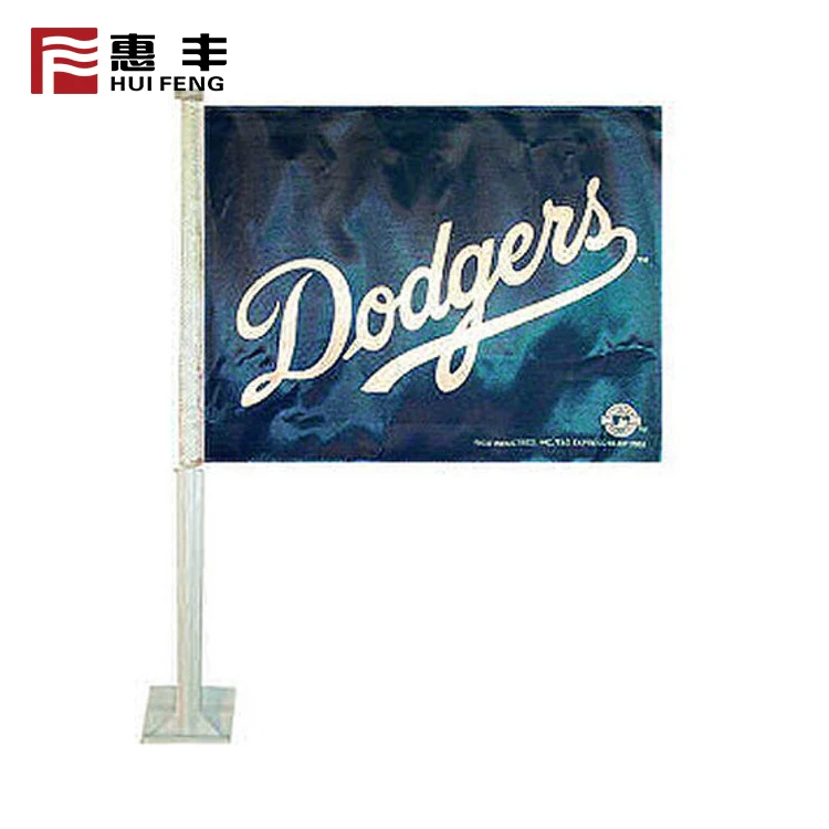 Los Angeles Dodgers Car Flag 30X45Cm Polyester With Plastic Flag Pole