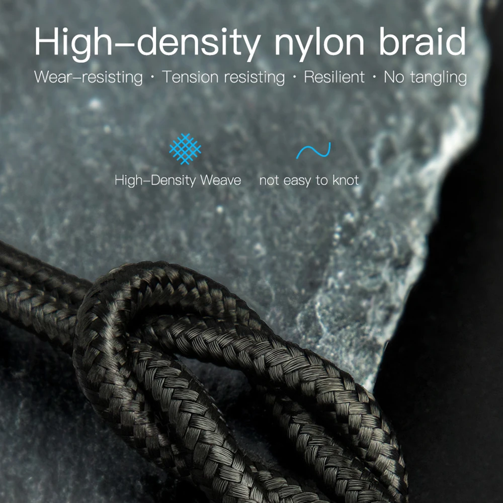 3m 10ft Nylon Braided Data 5pin Cord USB Micro USB Android Cable