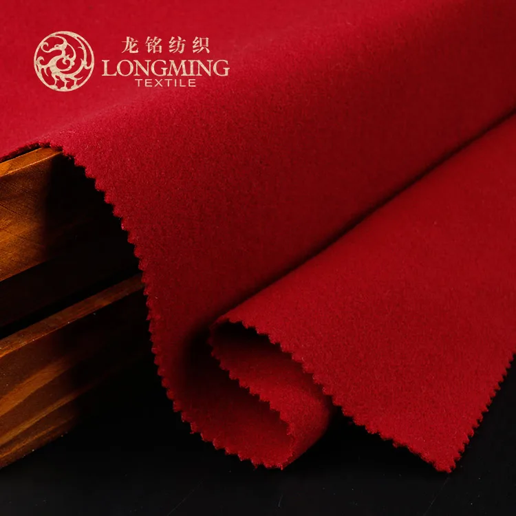 Chinese Textile factory price woven red 100% polyester suit fabric for women coats