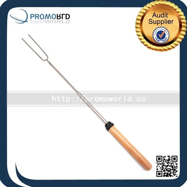 Из нержавеющей стали барбекю вилка деревянной ручкой телескопическая вилка