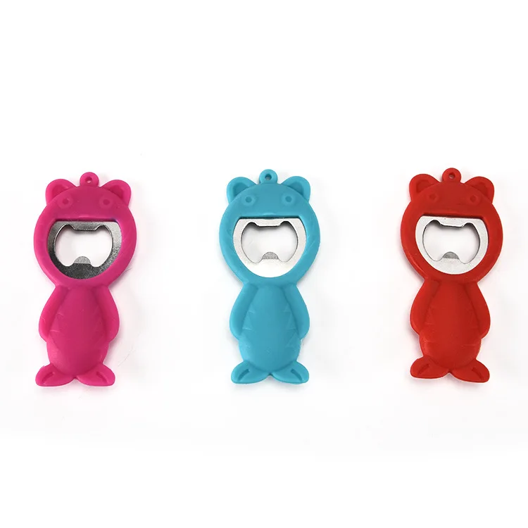 Online  New Creative Cartoon Multifunction Silicone Stainless Steel Bottle Opener Beer Fridge Openers Kitchen Tools