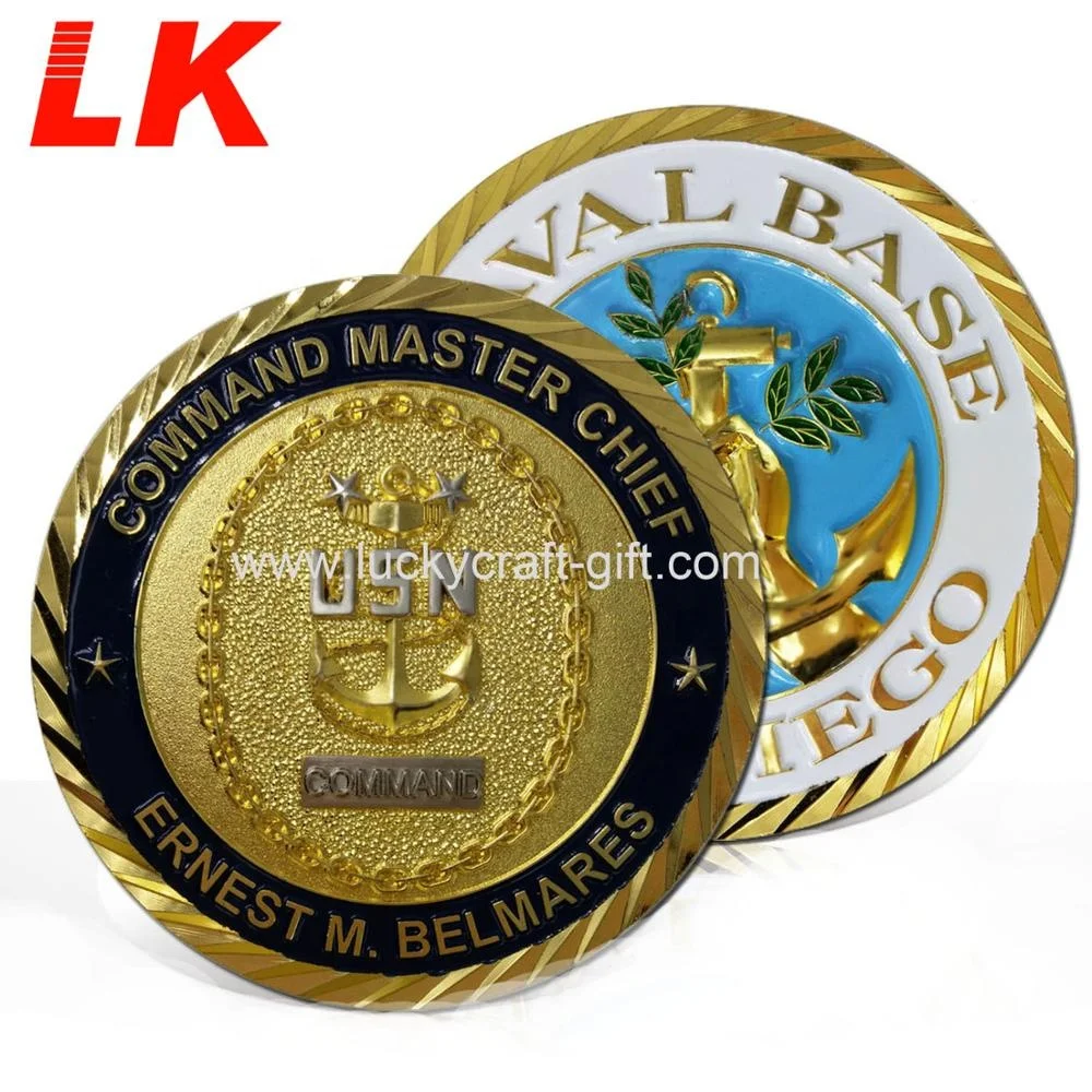 Custom gold plating alloy casting challenge coin with your own logo