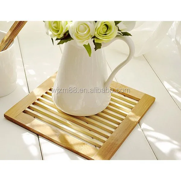 bamboo trivet, bamboo heat insulation pad, heat place mat wholesale