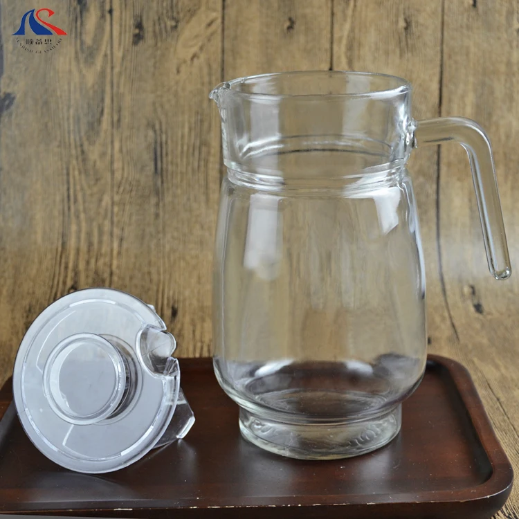 Glass Pitcher Water kettle Jug Tea Juice Coffee Lemonade  carafe jar with spout and handle lids