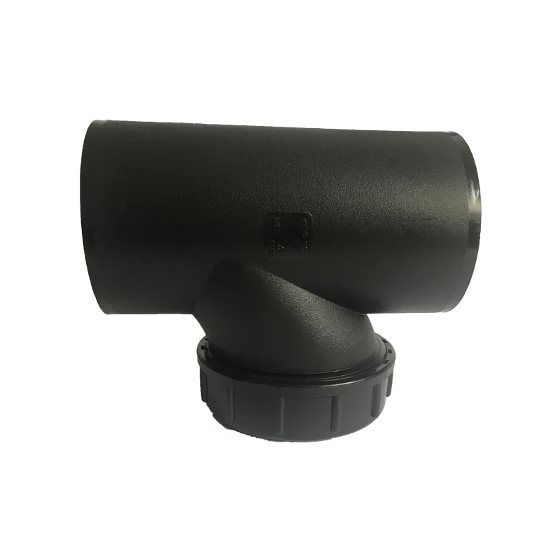 good quality of pe100 hdpe drainage pipe fittings horizontal access coupler T with checking hole for soil waste and vent use