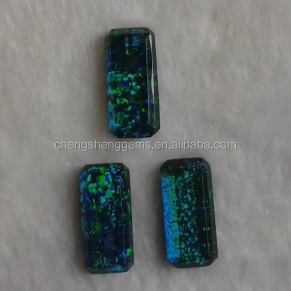 11*22 мм Прямоугольный Синтетический Опал с горным хрусталем кабошон для изысканных