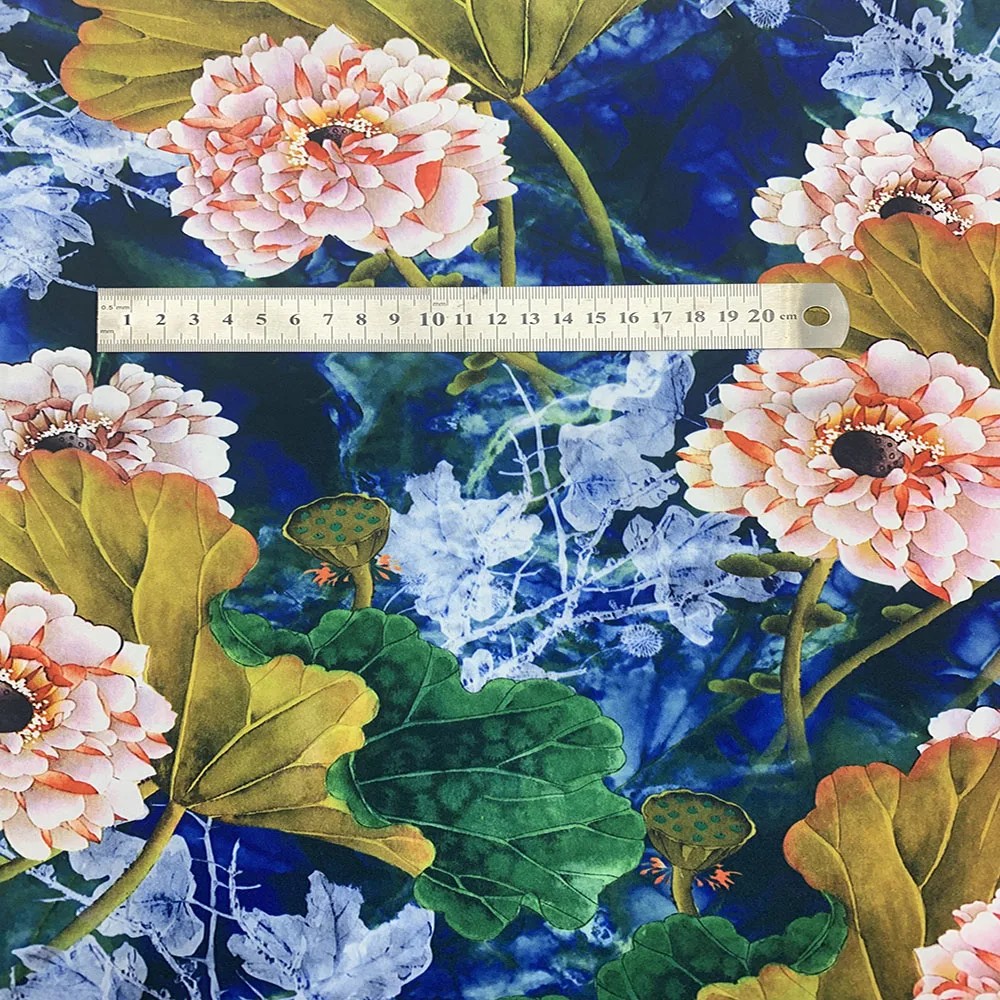 
2019 Wholesale High quality No MOQ Polyester Matt Silk satin Chiffon digital print for women Dress 