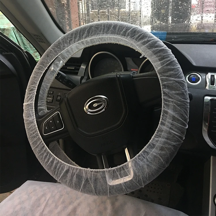 Пользовательский размер нетканые оптовая продажа 17 дюймов 13 дюймов Одноразовые автобус крышка рулевого колеса