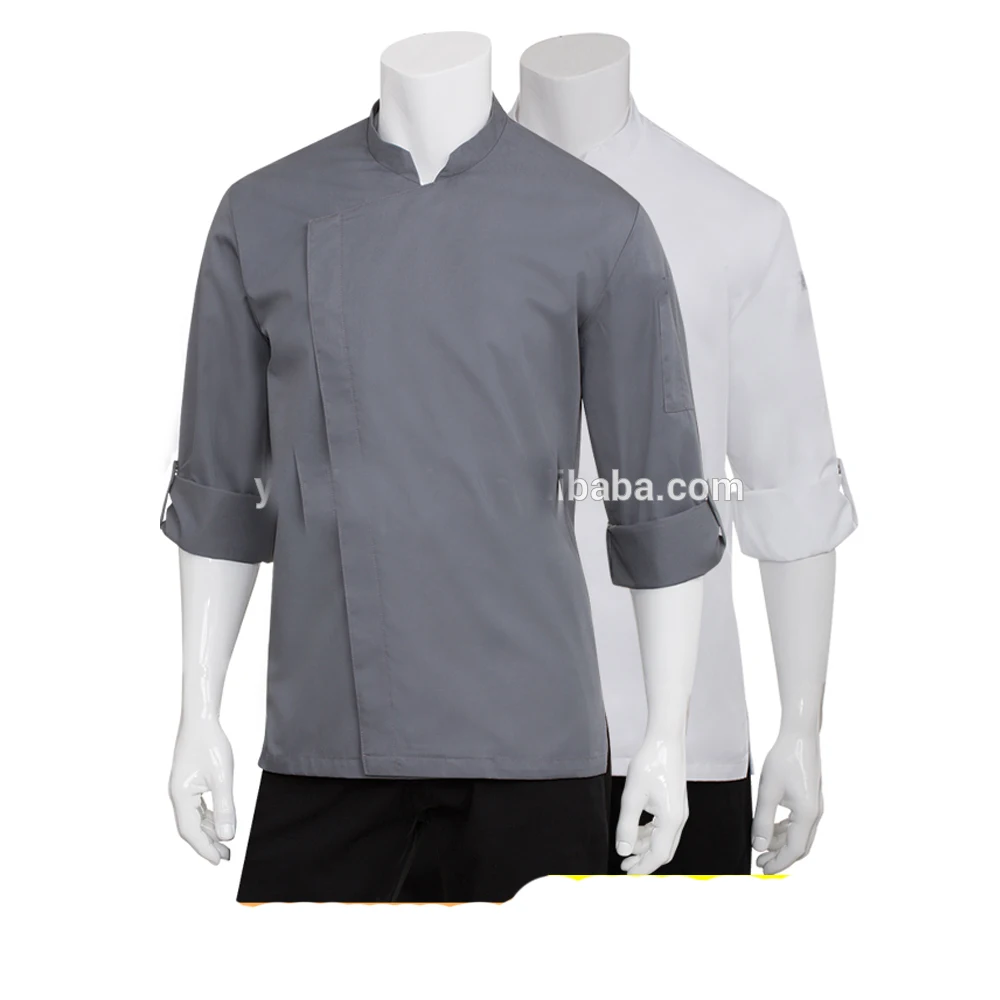 Dark Gray Long-sleeved Chef Uniform Chef Jacket