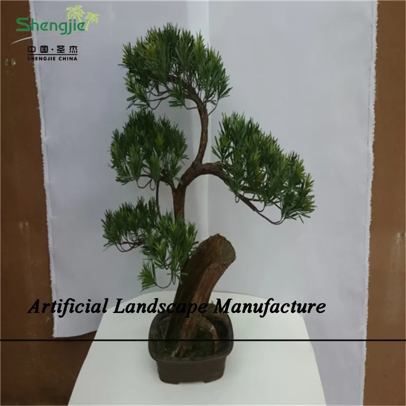 SJZJN 525 Chinese Manufacture Indoor Fake Podocarpus /Artificial Pine Tree /Mini Bonsai indoor Podocarpus Tree