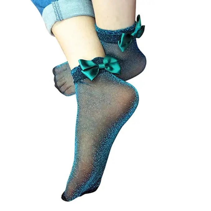 Женские сетчатые носки с оборками до щиколотки кружевные короткие в сеточку