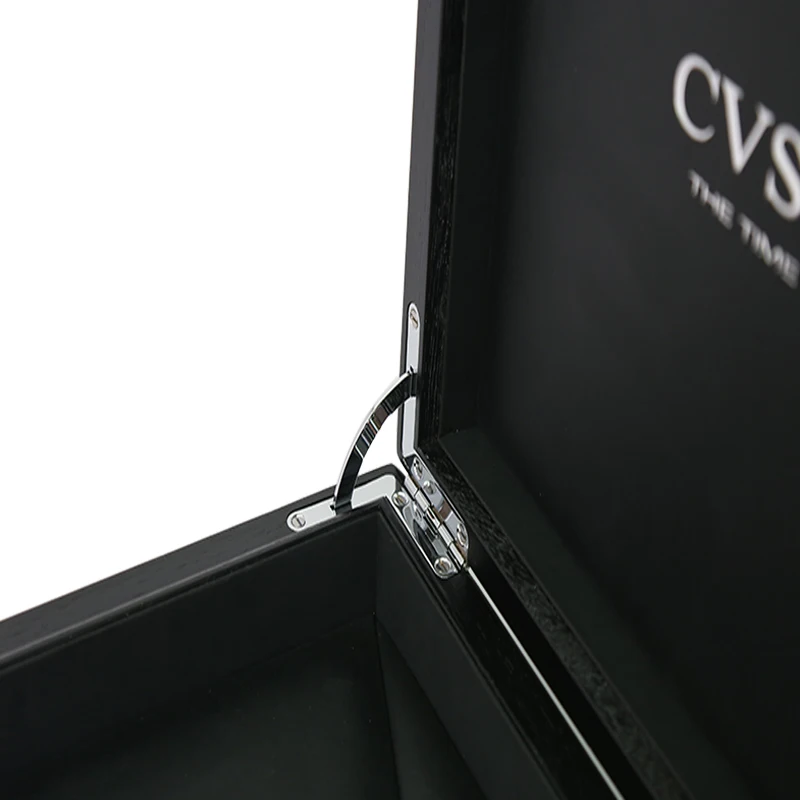 Watch Case Wooden Watch Spring with PU Leather High-quality Wholesale Custom Logo Black Customized Logo Luxury Wooden Box CN;GUA