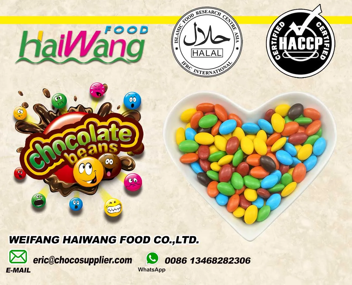 Manufacturer direct/Christmas sales/market extension Chocolate suppliers colorful sugar coated candy chocolate beans