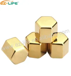 wine accessories Personalized Gold Make Special Shape Ice Cube wine cooler stainless steel Whiskey Stones For Wine Chiller