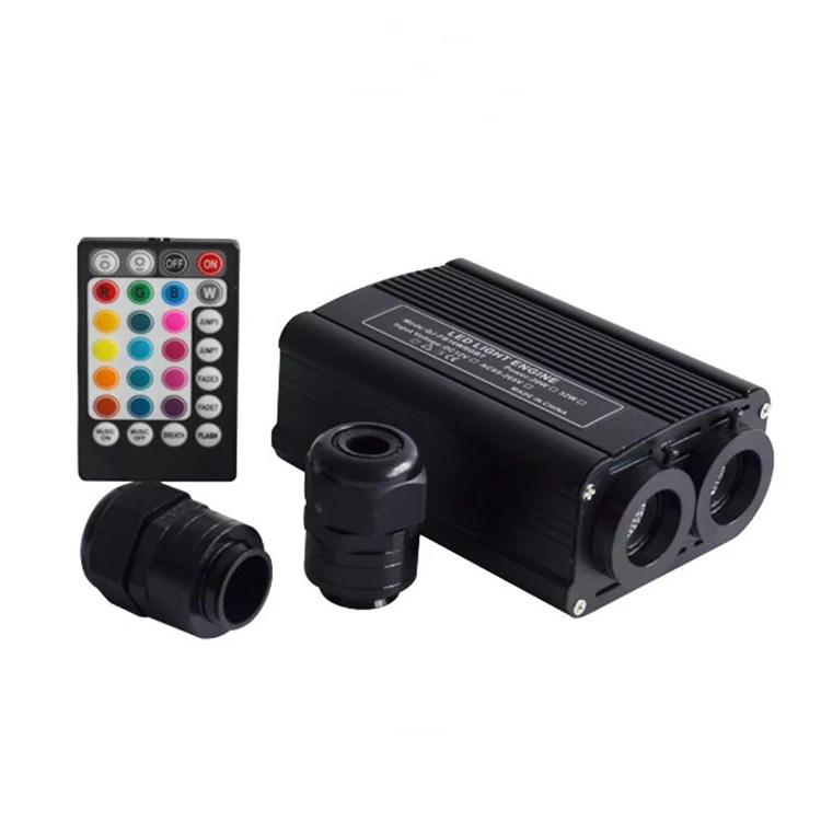 
32W Dual Optical Fiber Connectors Music control LED Light Engine for Fiber Optic Chandelier Lighting or Star ceiling decoration 