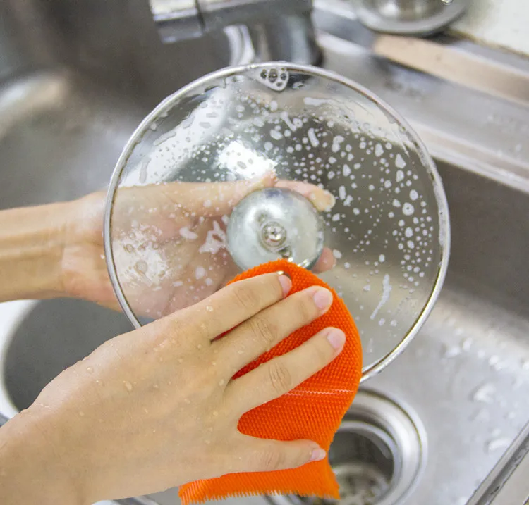 Silicone Scrub Sponge,Silicone Pot Cleaner, Silicone Utensils Dish Wash Scrubber or Baby Body Sponge