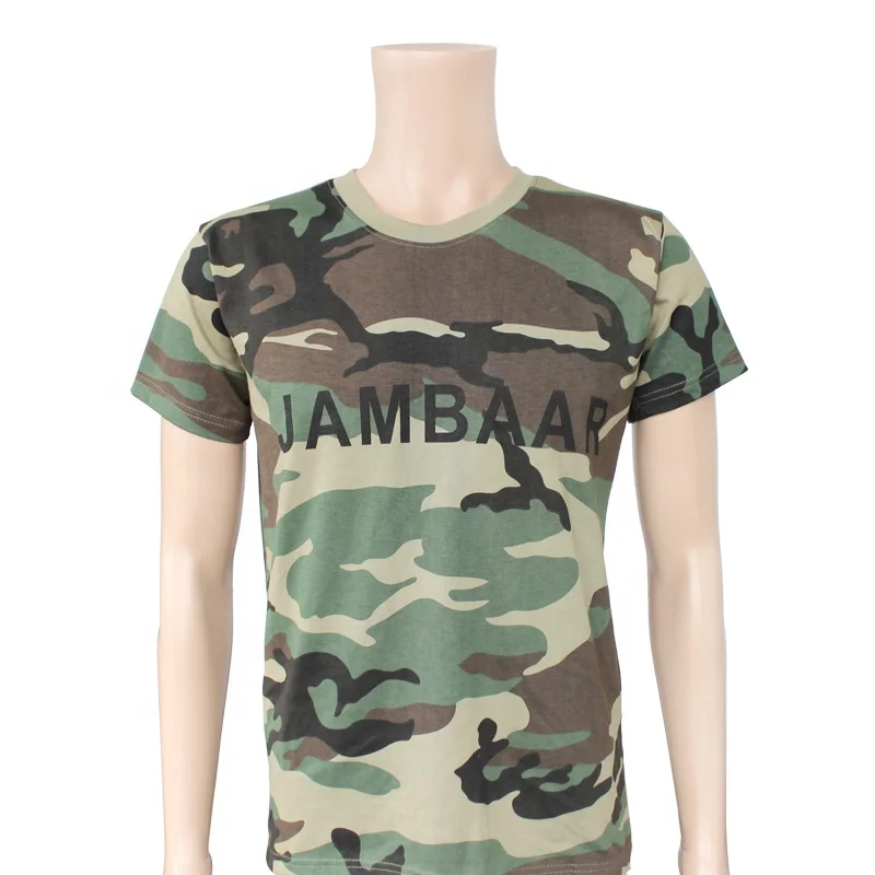 
men woodland army camouflage sublimated t shirt used for military sport 
