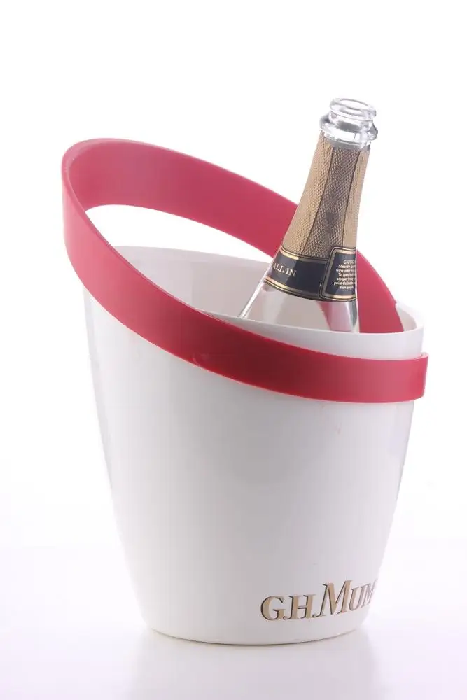 red color acrylic plastic ice bucket for champagne bottles