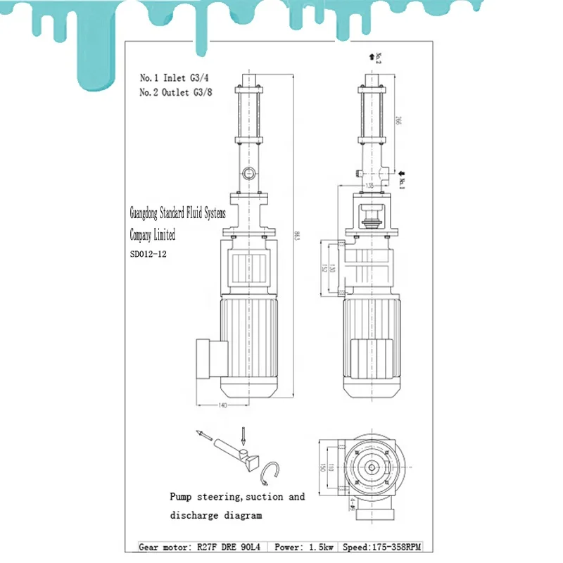 
Chemical pump for High viscosity glue industry 