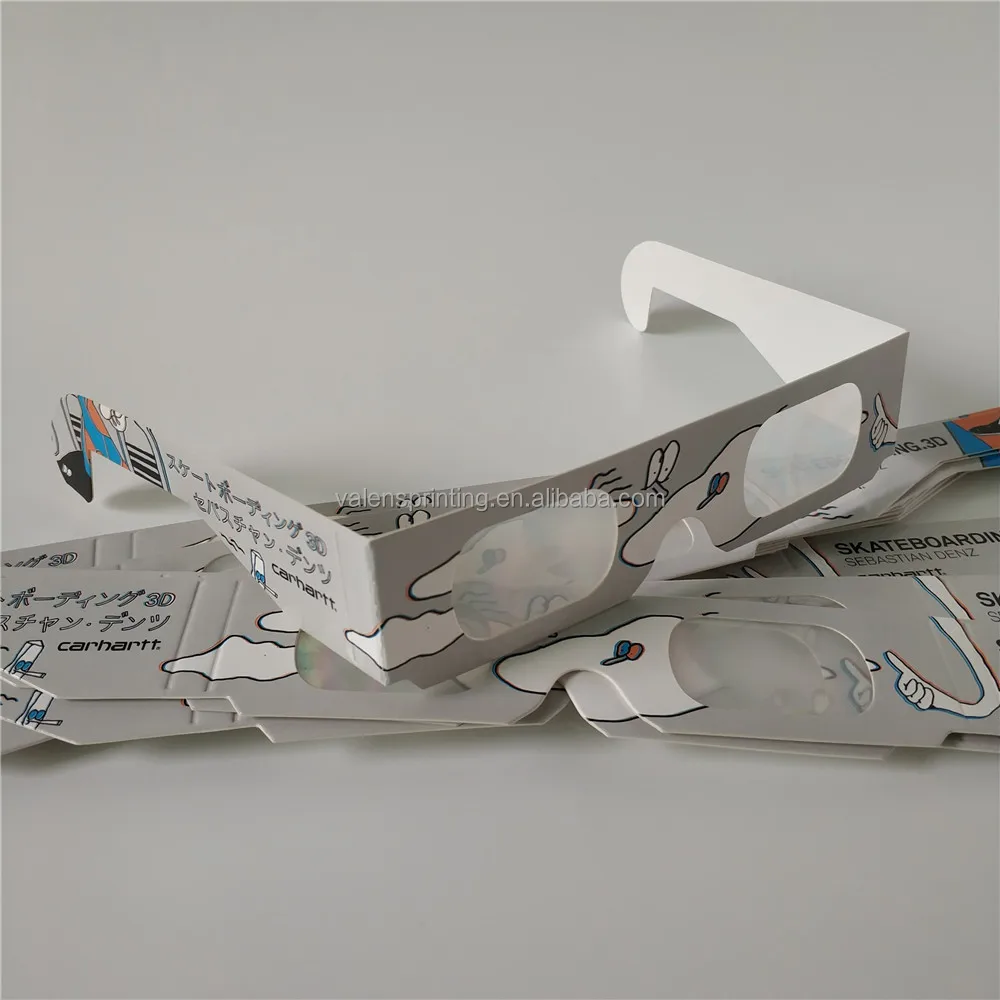 Customized Logo Paper Fireworks Glasses Heart Diffraction Glasses for Giveaway