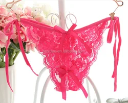 Cheap factory price side tie sexy transparent ladies panties ladies sexy inner wear open crotch panty jockey ladies underwear