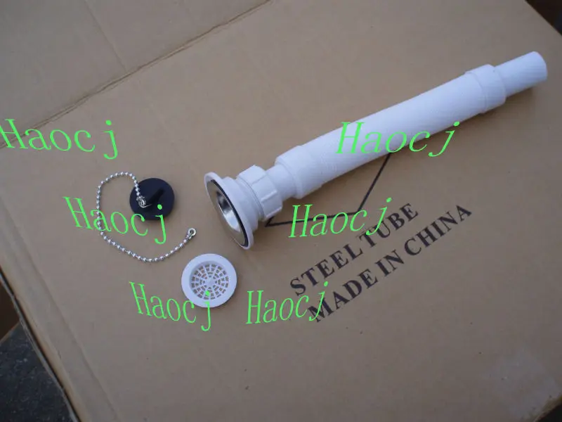 1 1/2plastic drain pipe waste pipe drain hose washbasin hose flexible bellows sink hose with stopper and chain