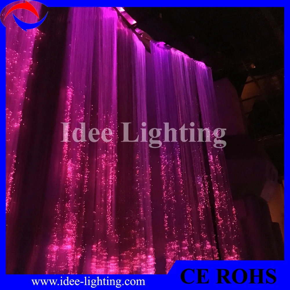 PMMA optic fiber led color changing curtain light with remote control