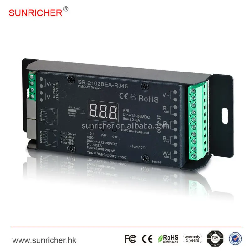 Sunricher SR-2102BEA-RJ45 DMX512 Ethernet Port Decoder