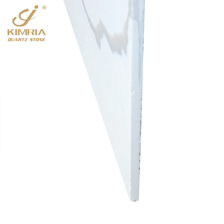 Wholesale Classical Marble Vein Artificial White Calacatta Quartz Stone Slab for Kitchen Island Countertops Vanity Tops Floor