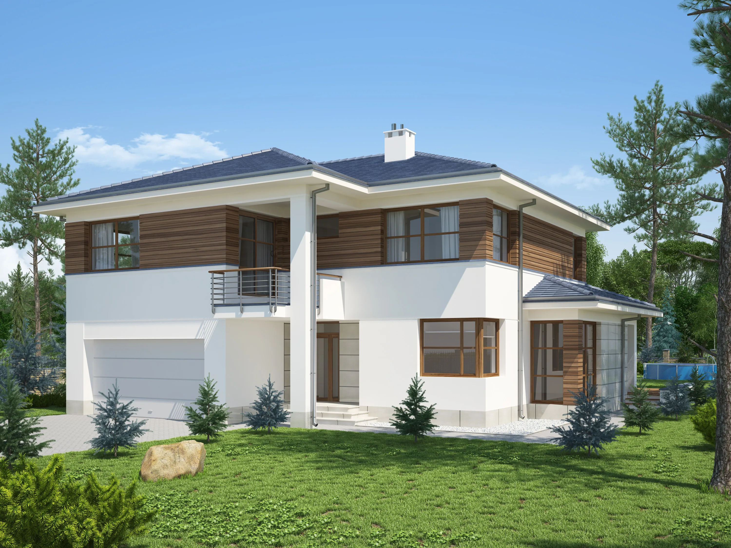 New Design Two story Steel Structure Prefab Houses Luxury Villa For Sale