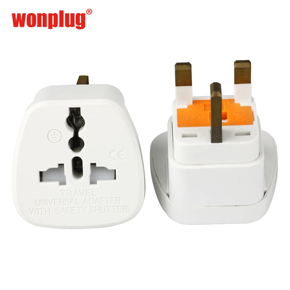 Universal USA AUS EU france germany Japan schuko World to uk travel plug adapter with fuse For TYPE G Plug of Electrical Outlets