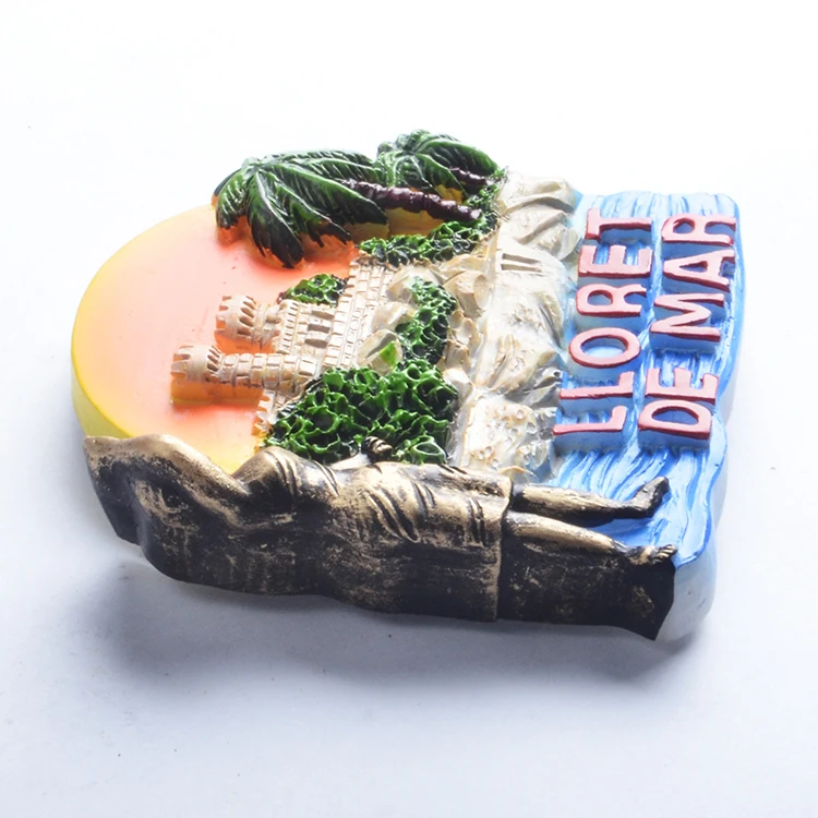 Customised Wholesale Resin Fridge Magnet Refrigerator For Lloret De Mar Tourism Souvenirs From Around The World
