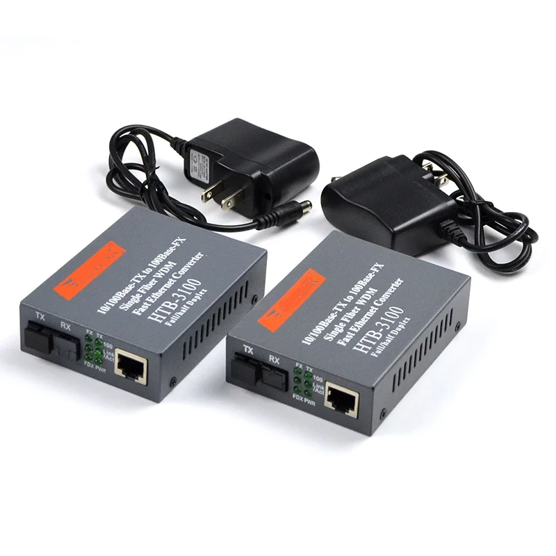 Htb-3100ab Optical Fiber Media Converter Transceiver Single Fiber Single Mode 25km SC 10/100M