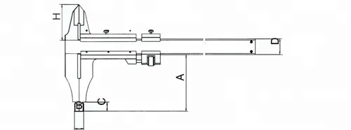 Large size heavy duty vernier caliper with upper jaw
