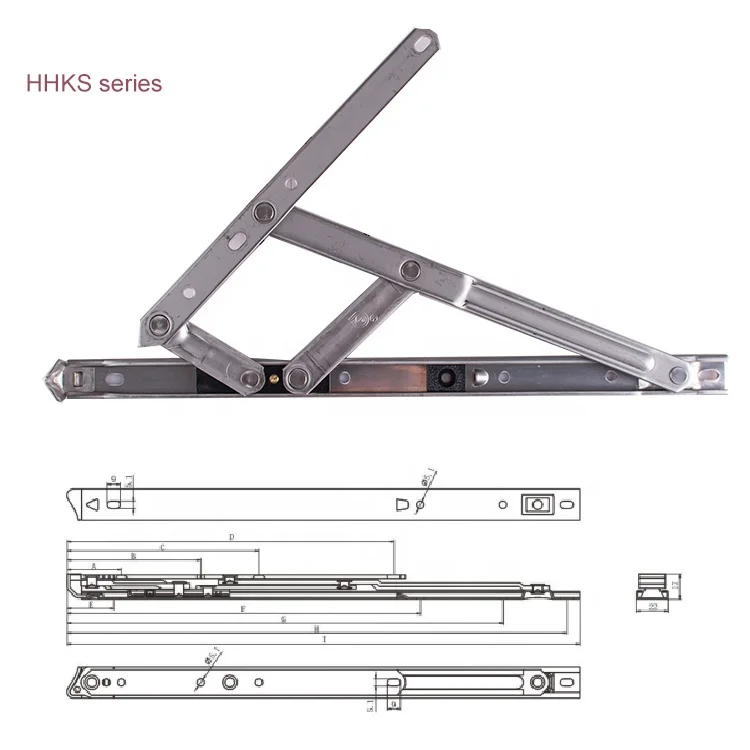 3H INC Factory Price  Casement Window  430 Stainless Steel Square Groove Friction Stay Hinge-PHRZ12-430