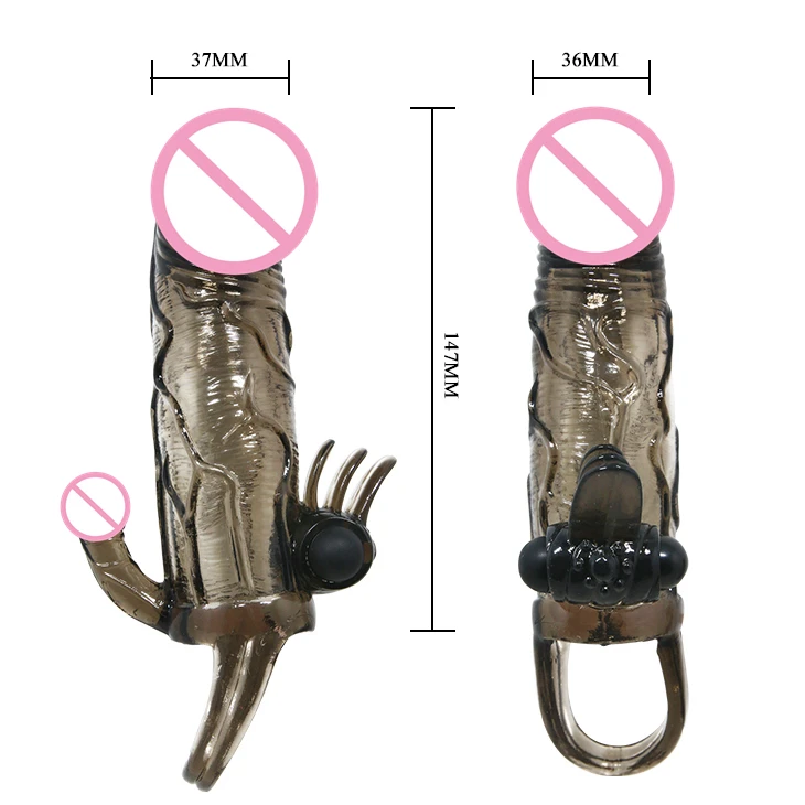 
Soft Silicone Penis Enlarger Sleeve with Cock Ring Realistic Dildo Adult Sex Toy for Men 