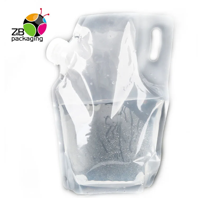 5L 10 L Food Grade liquid stand up pouch with spout Outdoor Storage Plastic Water Bag With Portable Handle