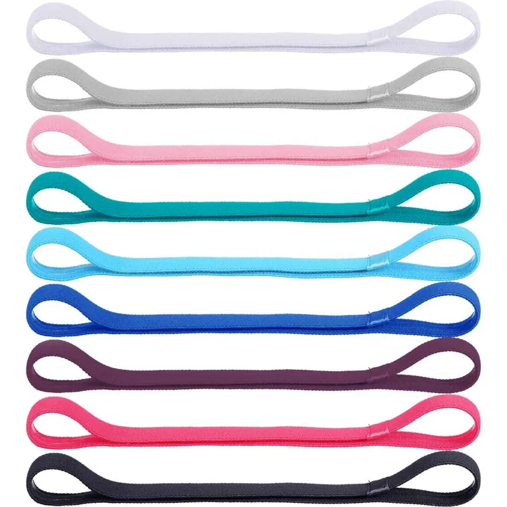 Thick Non-Slip Elastic Sport Headbands, Elastic Silicone Grip Exercise Hair and Sweatbands