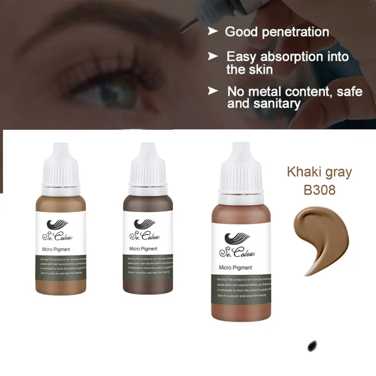 Guangzhou Microblade Custom Logo Organic Microblading Pigment 15ml Eyebrows Tattoo Color