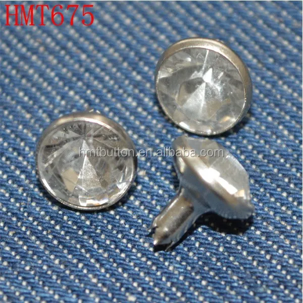 rhinestone acrylic metal pant rivet